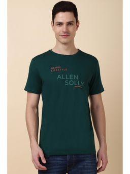 Allen Solly - Men Green Printed Crew Neck Graphic T-Shirt