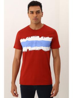 Allen Solly - Men Red Print Crew Neck Printed T-Shirt