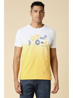 Allen Solly - Men Yellow Print Crew Neck Printed T-Shirt