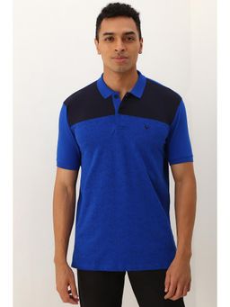 Allen Solly - Men Blue Print Collar Neck Printed Polo T-Shirt