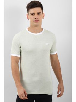 Peter England - Men Grey Printed Crew Neck T-Shirt