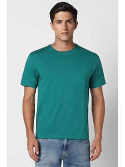 Peter England - Men Green Solid Crew Neck T-Shirt