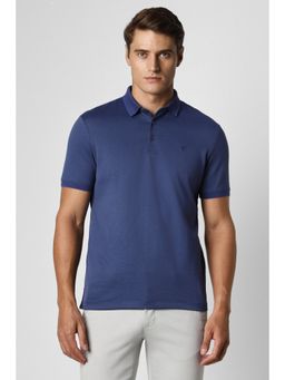 Van Heusen - Men Navy Printed Collar Neck Polo T-Shirt