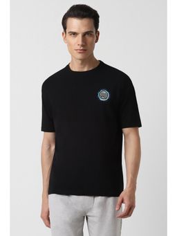 Van Heusen - Men Black Printed Crew Neck T-Shirt