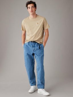 American Eagle - Men Khaki Logo Solid T-Shirt