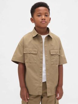 GAP - Brown Solid Relaxed Shirt