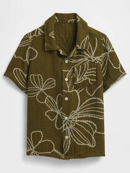 GAP - Olive Floral Relaxed Shirt