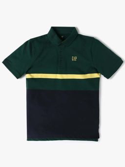 GAP - Green Colorblock Relaxed Polo T-Shirt