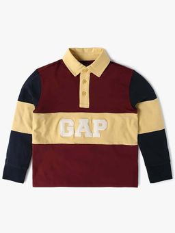 GAP - Maroon Colorblock Relaxed Polo T-Shirt
