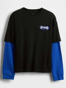 GAP - Black Colorblock Relaxed T-Shirt