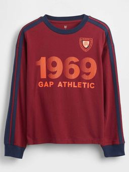 GAP - Maroon Printed Relaxed T-Shirt