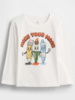 GAP - White Printed Relaxed T-Shirt
