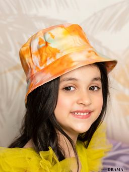 Hair Drama Co. - Kids Tie-Dye Bucket Hat - Mustard & Blue