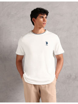 U.S. POLO ASSN. - Mens White Crew Neck Comfort Fit Oee08 Lounge T-Shirt