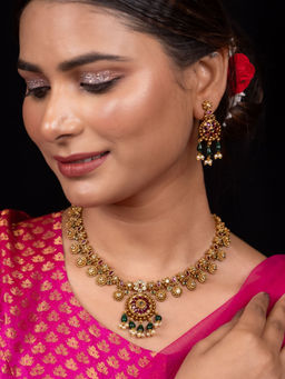 Niscka - Multi-Color 24K Gold-Plated Stylish Jewellery Set