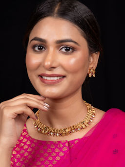 Niscka - Multi-Color 24K Gold Plated Kundan Jewellery Set