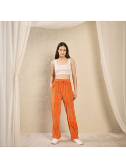 First Resort by Ramola Bachchan - Orange Chain Print Pant