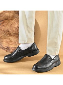 Valentino - Men Premium Leather Black Formal Slip-On Loafer Shoes