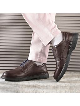 Valentino - Men Premium Leather Brown Formal Lace-Up Shoes