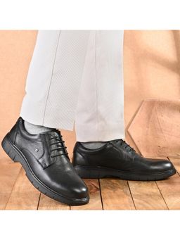 Valentino - Men Premium Leather Black Formal Lace-Up Shoes