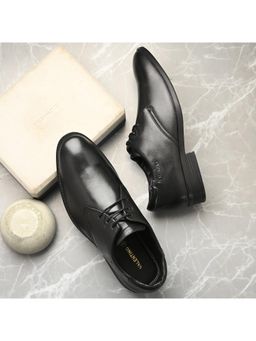 Valentino - Men Premium Leather Black Lace Up Formal Shoes
