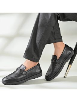 Valentino - Men Premium Leather Black Formal Slip-On Loafer Shoes