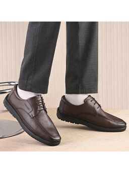 Valentino - Men Premium Leather Brown Formal Lace-Up Shoes