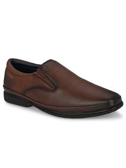 Valentino - Men Premium Leather Brown Slip-On Formal Loafer Shoes