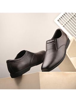 Valentino - Men Premium Leather Brown Slip-On Formal Loafer Shoes