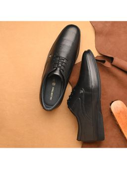 Valentino - Men Premium Leather Black Lace Up Formal Derby Shoes