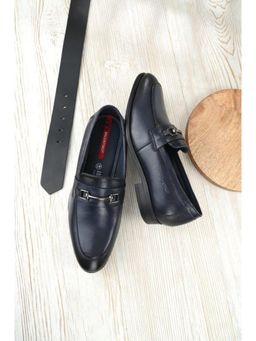 Valentino - Men Premium Leather Blue Slip-On Formal Loafer Shoes