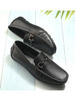Valentino - Men Premium Leather Black Slip On Loafer