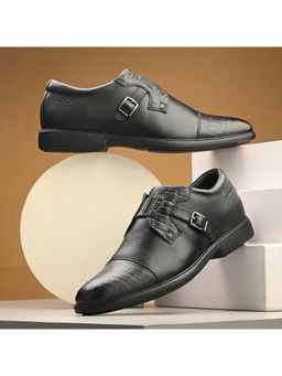 Valentino - Men Premium Leather Black Slip-On Formal Loafer Shoes