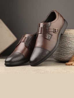 Valentino - Men Premium Leather Brown Slip-On Formal Loafer Shoes