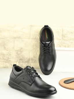Valentino - Men Premium Leather Black Lace Up Formal Shoes