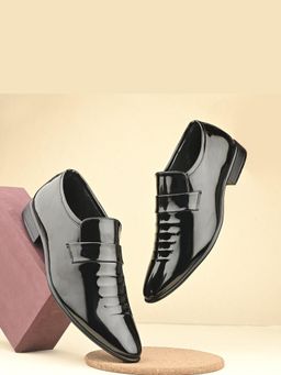 Valentino - West Port Men Synthetic Patent Slip-On Party Wear Loafer Shoes