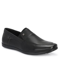 Valentino - Men Premium Leather Black Slip-On Formal Loafer Shoes
