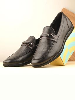 Valentino - Men Premium Leather Brown Slip-On Formal Loafer Shoes