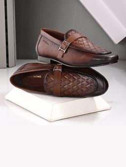 Valentino - Men Premium Leather Quilted Pattern Penny Loafers with Tunit Sole