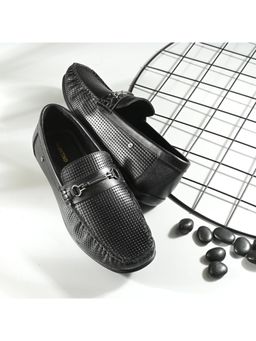 Valentino - Men Premium Leather Black Slip On Loafer