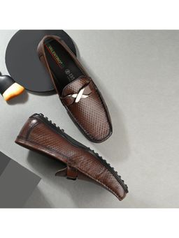 Valentino - Men Premium Leather Brown Slip On Loafer
