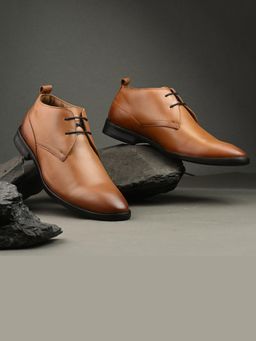 Valentino - Men Premium Leather Teak Lace-Up Formal Derby Shoes