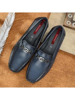Valentino - Men Premium Leather Blue Slip on Loafer
