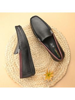 Valentino - Men Premium Leather Black Slip On Loafer