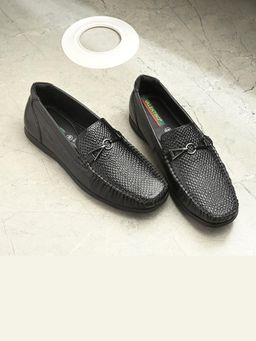 Valentino - Men Premium Leather Black Slip On Loafer