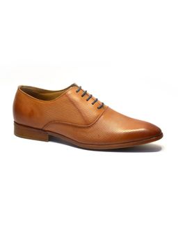 Valentino - Men Premium Leather Cognac Lace-Up Formal Derby Shoes
