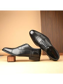 Valentino - Men Premium Leather Black Lace Up Formal Oxford Shoes