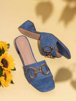 Inc.5 - Womens Blue Party Wear Solid Square Toe Heels