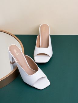 Inc.5 - Womens White Party Wear Solid Square Toe Heels