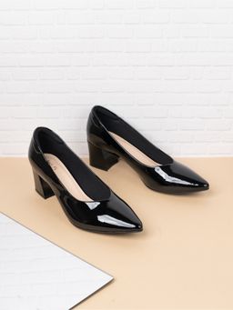 Inc.5 - Womens Black Party Wear Solid Pointed Toe Pump Heels